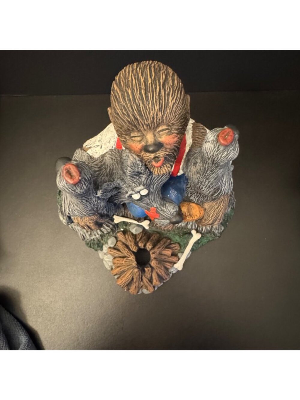Howling Wolf Figurine With Campfire Scene 1988 Collectible Statue Hand-Painted - Picture 14 of 16